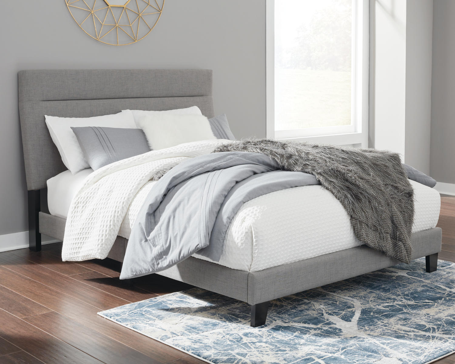 Signature Design by Ashley Contemporary Adelloni Queen Upholstered Bed  Gray - image 2 of 6
