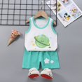 thumbnail image 1 of Ropa de verano para niños, ropa para niños, conjunto de ropa para bebés, conjunto de ropa para niñas pequeñas, camisetas de algodón con dibujos animados y pantalones cortos para 1, 2, 3 y 4 años Tan Jianjun unisex, 1 of 2