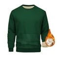thumbnail image 2 of zfwon Mens Fleece Lined Sweatshirts Crew Neck Solid Color Pullover Trendy Long Sleeve Thick Thermal Jumpers Work Casual Sports Pullover Loose Fit Basic Autumn Winter, 2 of 7