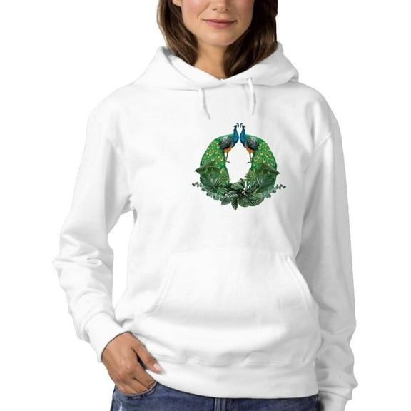 Peacock Couple Hoodie Women -SPIdeals Designs, Female Medium