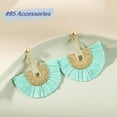 thumbnail image 2 of Bohemian Style Raffia Rattan Knit Ladies' Drop Earrings For Summer Vocation   ZN00037, 2 of 6