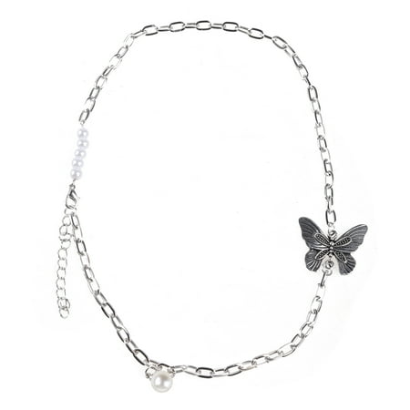 

Fashion Pearl for Butterfly Necklaces Clavicle Chain Pendant Jewelry Decor for W