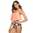 thumbnail image 3 of Women Two Piece Swimsuit High Waisted Bikini Ruffle Bathing Suits, 3 of 8