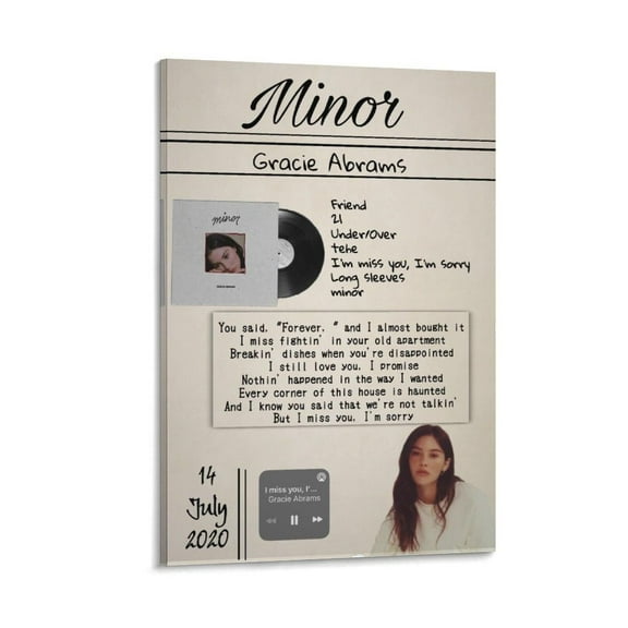 Album Gracie Abrams Minor Poster Canvas Wall Art Posters For Room Aesthetic And Decor Poster