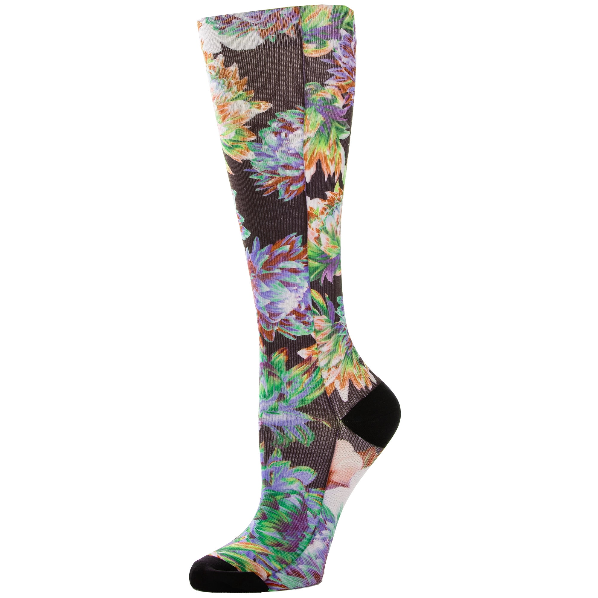 Celeste Stein Graduated Compression Knit Socks, Queen Wide Calf, 815mmHg, Desa with Black Heel