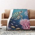 thumbnail image 2 of Sea Turtle Blanket for Women Kids, Sea Turtle Ocean Animals Fish Throw Blanket for Sea Turtle Gifts, Soft Cozy Sea Animal Blanket for Couch Bed Sea Turtle Decor 40x50 Inches, 2 of 6