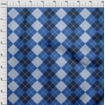 thumbnail image 3 of oneOone Cotton Poplin Twill Blue Fabric Argyle Check Diy Clothing Quilting Fabric Print Fabric By Yard 56 Incheses Wide, 3 of 4