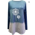 thumbnail image 2 of Sonducket Suéter suelto de manga larga para mujer, camiseta de manga larga con cuello redondo, sudadera informal con estampado para chica Prendas para la parte del cuerpo azul S Sonducket AP003825-07, 2 of 5