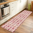 thumbnail image 3 of Pink Bow Kitchen Runner Rug 2x6 Washable Runners for Hallway Non Slip Romantic Rose Beige Linen Retro Large Area Rug Indoor Floor Carpet for Bathroom Laundry Entryway Bedroom Living Room, 3 of 8