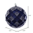 thumbnail image 2 of Vickerman 4.75" Midnight Blue Net Beaded Ball, 3 per Bag, 2 of 3