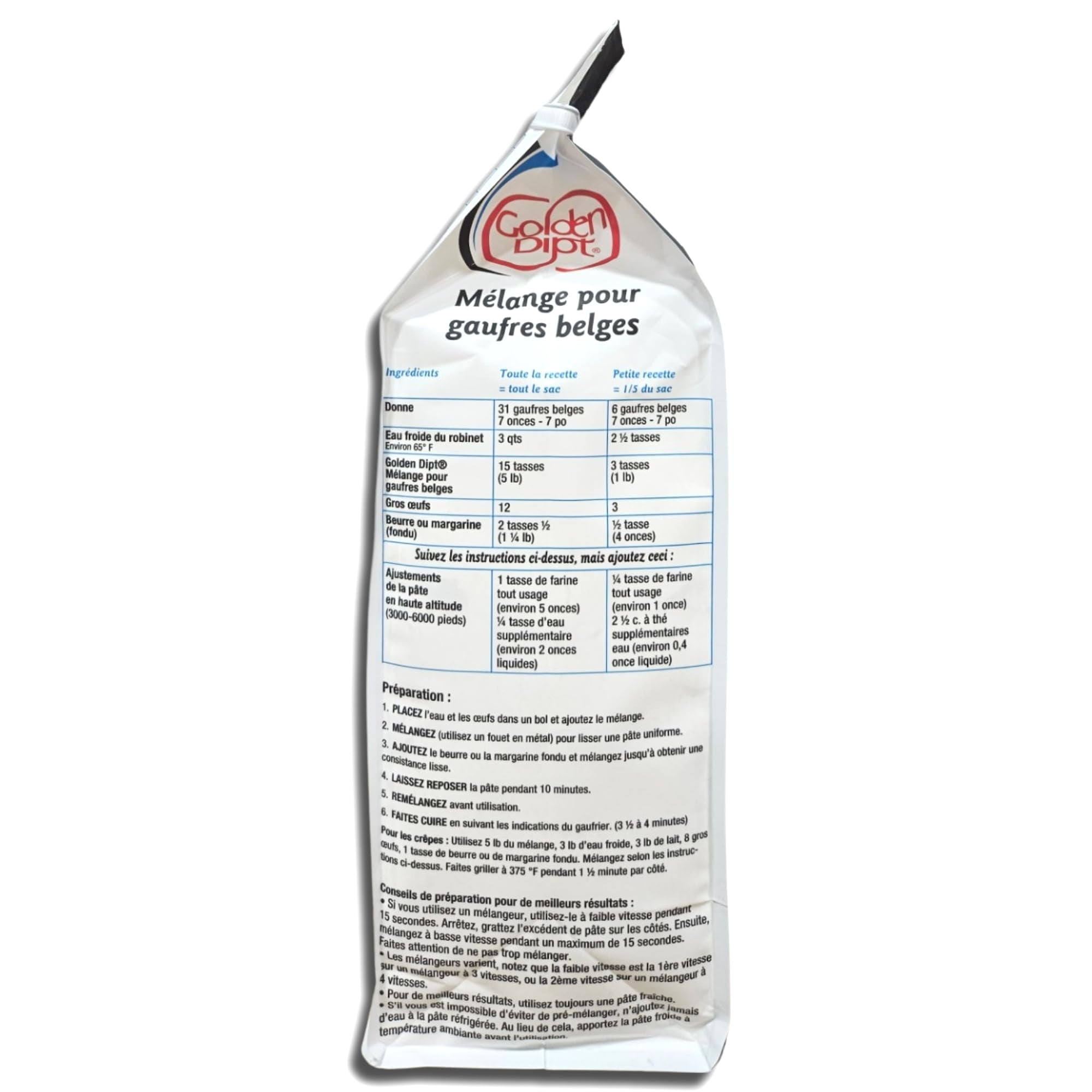 Golden Dip Belgian Waffle Mix | 5 Pound Bulk Bag