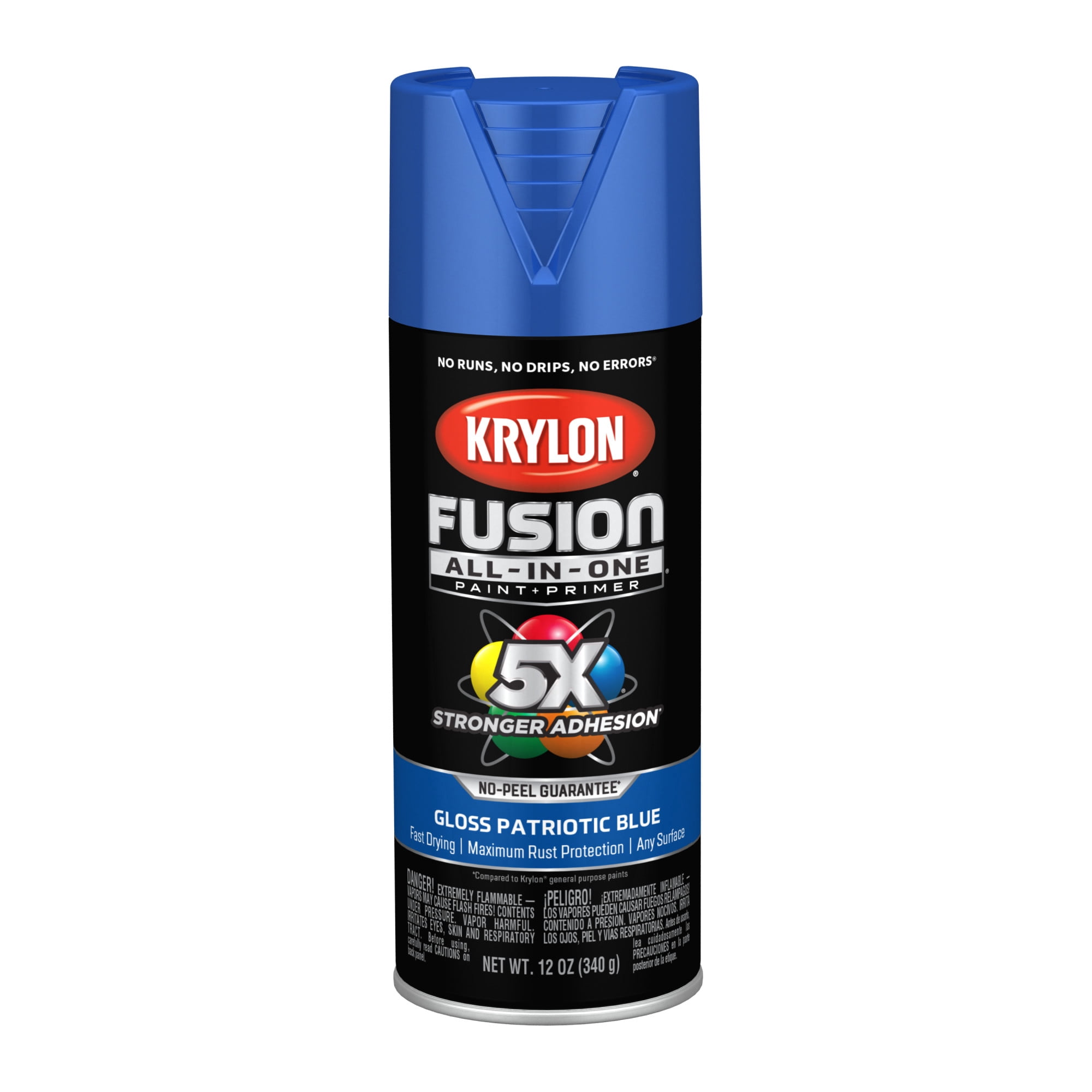 (6 pack) Krylon Fusion All-In-One, Gloss, Patriotic Blue, 12 oz