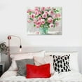 thumbnail image 5 of Nawypu  Framed Pink Flowers Canvas Prints Wall Art Roses in Vase Wall Decor Nature Rustic Woman Home Decor Painting Picture for Bathroom Bedroom Living Room Ready To Hang, 5 of 6