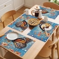 thumbnail image 5 of Vintage Butterfly Placemats Set of 1, White Orange Polka Dot Non-Slip Place Mats Washable Table Mats for Kitchen Dining Table Decorations Indoor/Outdoor, 5 of 9