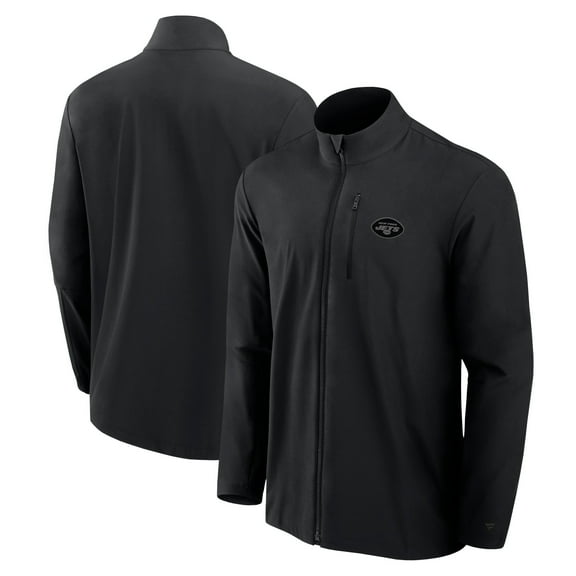 Men's Fanatics Black New York Jets Front Office Micro Tonal Lightweight Full-Zip Jacket