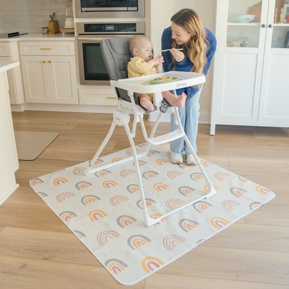 Serian Baby Splat Floor Mat for Under High Chair, Washable Waterproof Portable Anti-Slip Mat 51 inches