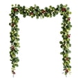 thumbnail image 4 of Ywbawe 6ft Christmas Rattan Pin Needle Artificial Eucalyptus Vine with Red Berries Garland for Party Home Decoration, 1 Pack, 4 of 17