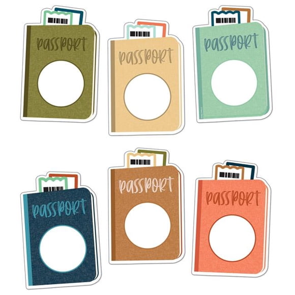 Carson Dellosa Éducation CD-120633-3 Passeports Découpes - Pack de 3