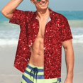 thumbnail image 7 of Gaeub Red Glitter Print Men's Hawaiian Shirt,Button Down Short Sleeves Shirts,Tropical Beach Casual Button Down Shirts,XX-Large, 7 of 7
