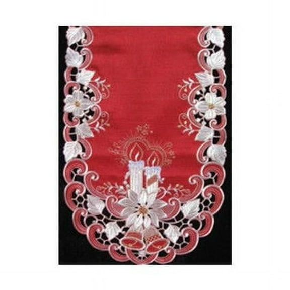 Sinobrite H9061-W White Lily Round Doily- 12 in.