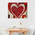 thumbnail image 2 of Orinice Heart Folk Art Fine Art Aesthetic Poster & Print Wall Painting for Home Decor Canvas Prints Living Room Bedroom Office Wall Art 16x12in, 2 of 6