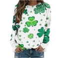thumbnail image 2 of LEEYNEER Womens Tops St. Patrick‘s Day St Patrick‘s Casual Printed Thin Sweater Long-sleeved Round Neck top/shirt Blouses Shirts Tee, 2 of 5