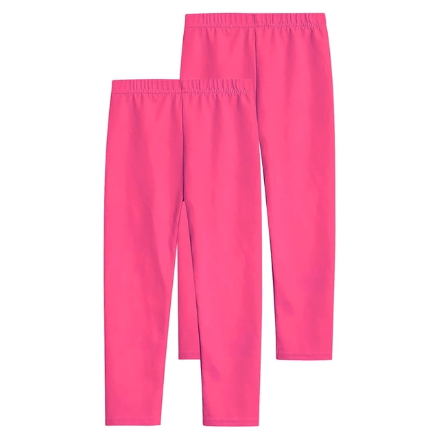 Tungbrin Compression Leggings for Girls Basic Solid High Waisted Tight Pants Seamless Full Length Yoga Trousers 2 Pack