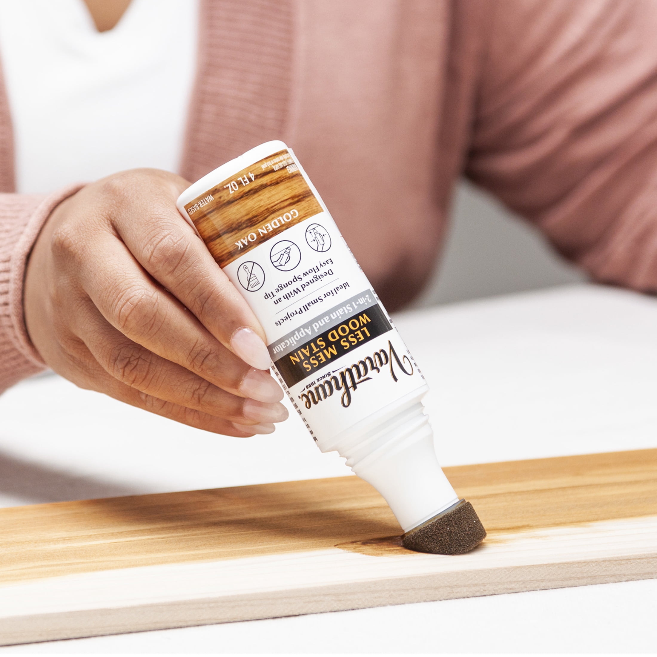 4 Pack, Golden Oak, Varathane Less Mess Wood Stain-368035, 4 oz Bottle