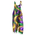 thumbnail image 2 of Jinhomg Holiday Overalls for Women 2025 Fancy Mardi Gras Themed Jumpsuits Loose One Piece Sleeveless Wide Leg Rompers with Pockets Sales Today Clearance Multicolor L, 2 of 5