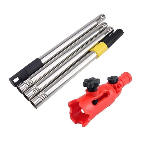 Paint Brush Extension Multi-Angle Paint Brush Extender Extension Pole Attachment Retractable Paint R Red&Silver Plastic Metal