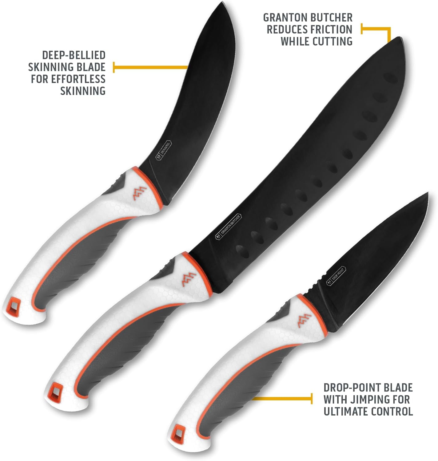 CF  ErgoMax 6-Piece Professional Game Processing Knife Set - Caping & Boning Knives, Skinning Knife, Butcher, Elite Big Game, Elk & Deer Hunting Gear, Perfect Field Dressing Knife Set