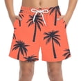 thumbnail image 2 of ITSAME Swim Trunks for Boys, with Pockets Quick-Dry Elastic Waist Trendy Seaside Beach Surfing Swim Bottoms Orange 10-11T, 2 of 8