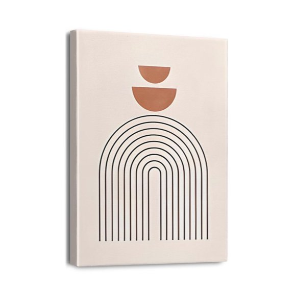 Mid-Century Modern Minimalist Abstract Geometric Wall Prints,Romantic Prints for Wall Decor with Frame,Wall Art Paints for Living Room Decor Bathroom Decor,12x16inch