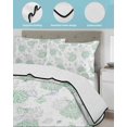 thumbnail image 3 of Full Size Quilt Bedding Set, Green Gray Coastal Reversible Summer Quilt 3 Pieces, Summer Beach Ocean Coral Conch Shell Lightweight Bedspreads Coverlets with 2 Pillow Shams for All Seasons, 3 of 5