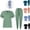 Mint Green, variant on HAJWOH Scrubs For Women Set Casual Solid Medical Uniform Stretch V-Neck Scrub Top & Pant with Pockets