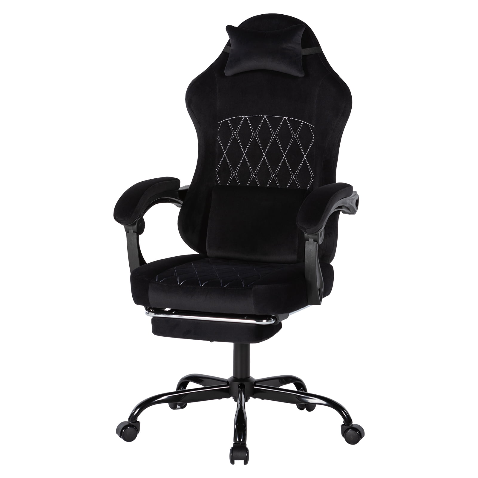 Gaming Chair 49.21 Inch, Ergonomic Computer Chair with Massage Lumbar Support and Adjustable Height, Video Gamer Chair for Office and Gaming, Black