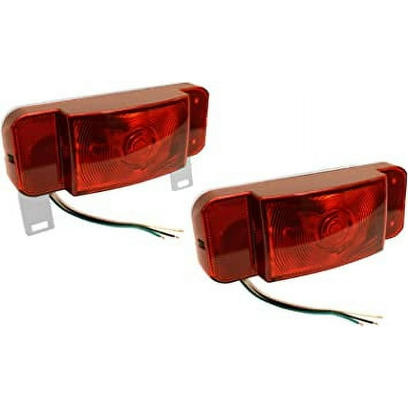 Optronics One L.E.D. Low Profile Combination RV Tail Lights (RVSTLW6061-KIT) Pair - White Base