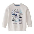 thumbnail image 1 of WEIYLL Chandail à Capuche pour Garçons Col Rond Manches Longues Chandail avec Imprimé Confortable Printemps Blanc Graphique Automne Chandails en Molleton pour 6-7 Ans, 1 of 5