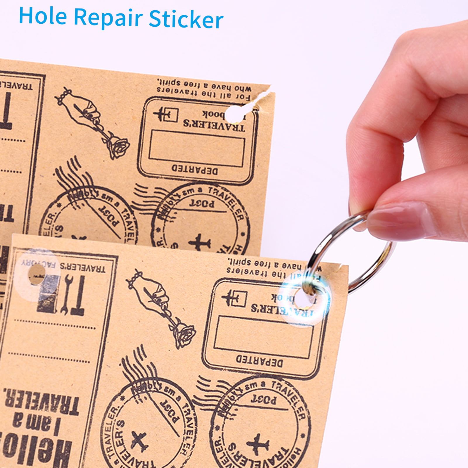 16 Sheets of Hole Punch Reinforcement Stickers Decorative Loose