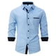 thumbnail image 1 of Blusa y camisa de manga larga con cuello vuelto para hombre, blusa informal de moda con cuello vuelto, camisa transpirable de manga larga, blusa para hombre, 1 of 8