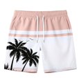 thumbnail image 4 of Mens Casual Shorts Lightweight Stretch Beach Half Pants with Drawstring Outdoor Summer Comfort Board Shorts Pink XXXL, 4 of 4