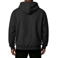 thumbnail image 5 of UDAUDU Mens Hooded Sweatshirt Casual Relaxed Fit Thermal Fleece Pullover Hoodie Ribbed Cuffs Hem for Workout Outdoor Activities Black 2XL, 5 of 5