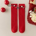 thumbnail image 2 of Kids Crew Socks with Bow Detail, Festive Red Cotton Mid-Calf Ankle Socks for Girls & Boys, Soft Comfortable Holiday Stocking Stuffers Ideal for School, Party, and Winter Season Gift Giving, 2 of 5