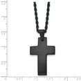 thumbnail image 2 of Matte Black Stainless Steel Cross Pendant Necklace for Men with Rope Chain Modern Minimalist Brushed Metal Finish Bold Masculine Design Spiritual Fashion Statement Jewelry for Casual or Formal Wear, 2 of 5