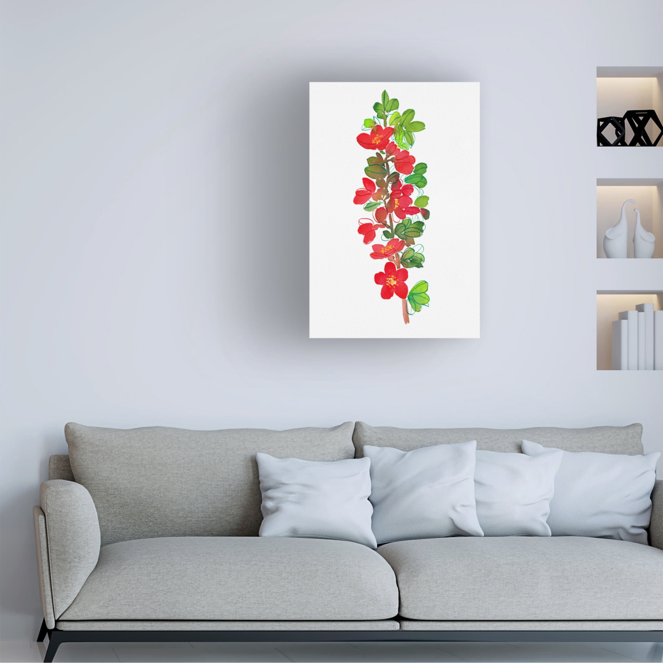 Trademark Fine Art Kata Botanical  Japanese quince or Chaenomeles Canvas Wall Art