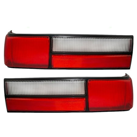 Driver and Passenger Taillights Taillamps Lens Replacement for Ford Mustang Fox Body LX style E7ZZ13405A