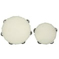thumbnail image 6 of 2PCS Wooden Hand Drum Double Row Metal Jingle Bells Sheepskin Percussion Tambourine 6in 8in, 6 of 8