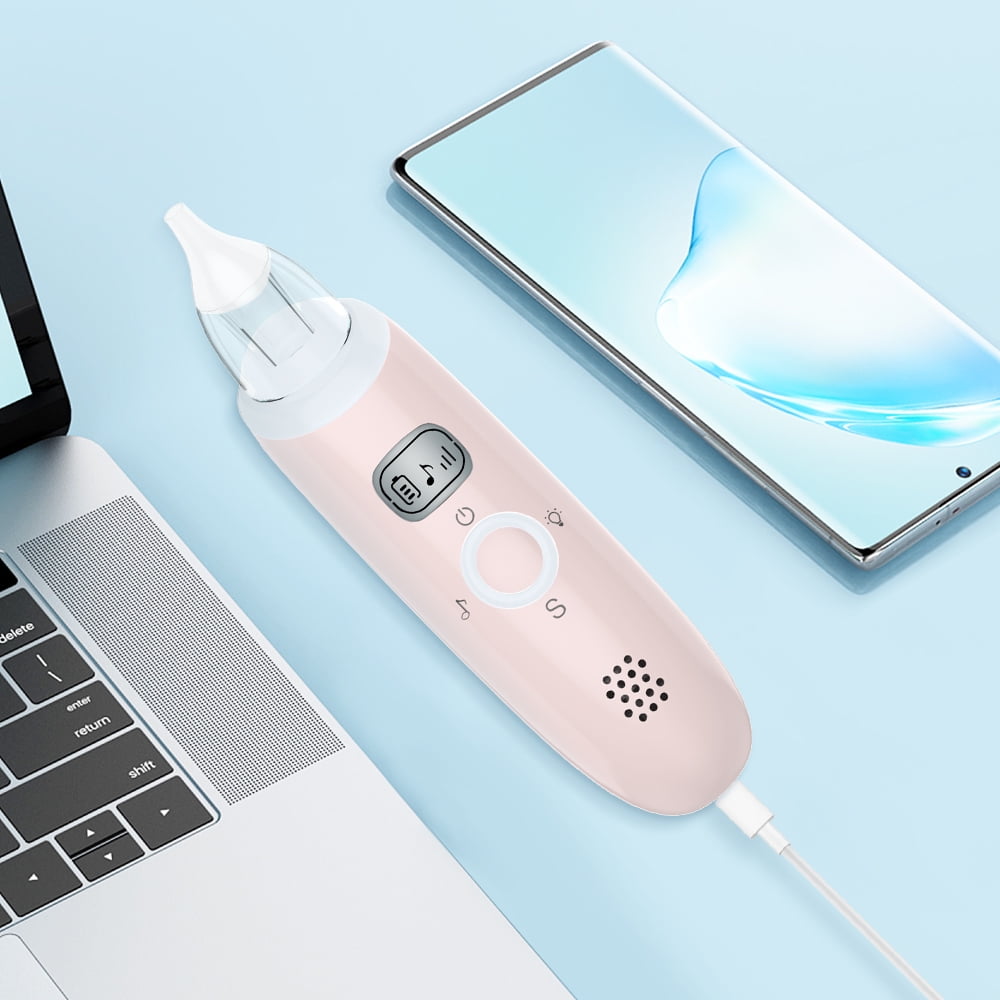 Queenmew Baby Electric Nasal Aspirator, Rechargeable Nose Sucker for  Toddlers, Adjustable Automatic Nose Cleaner with Light & Music Function 