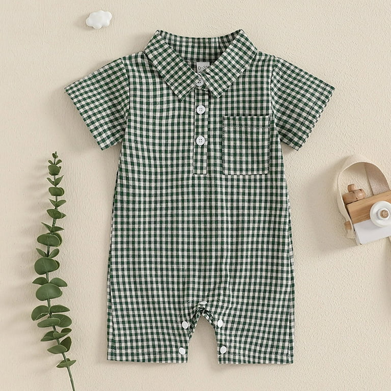 Newborn Baby Romper Outfits - Cotton Short Sleeve One Piece Playsuit 0-24M
