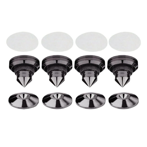 Picos para altavoces, soportes para altavoces, aislamiento de tocadiscos para amplificadores de subwoofer de audio Aleación Negro